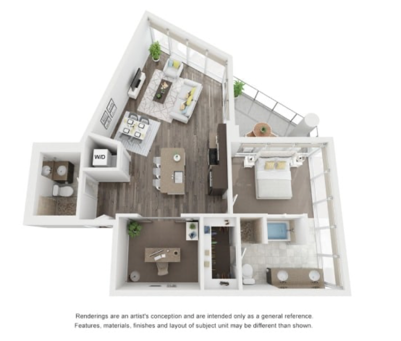 1 BED 2 BATH PLUS DEN B8