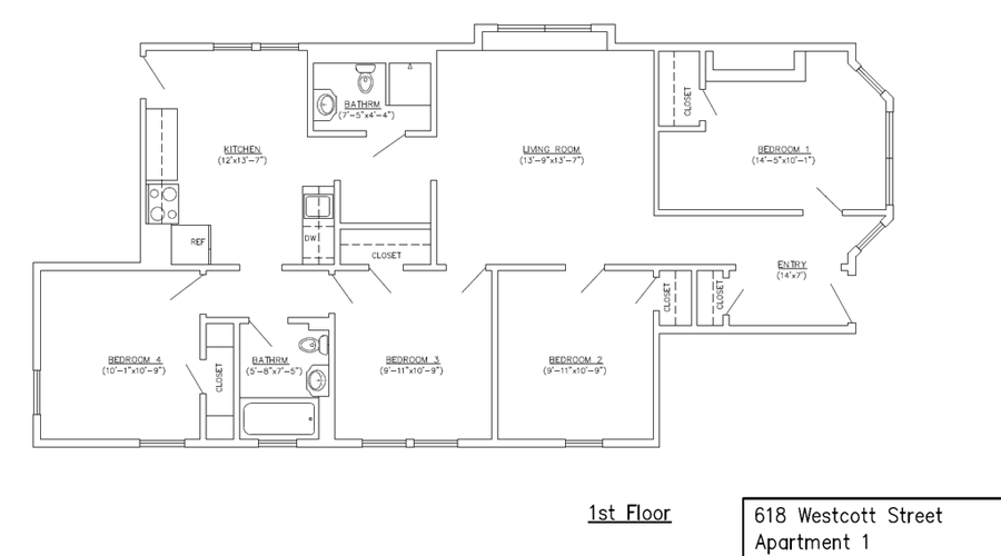 4 bed 2 bath-Apartment 2 per person
