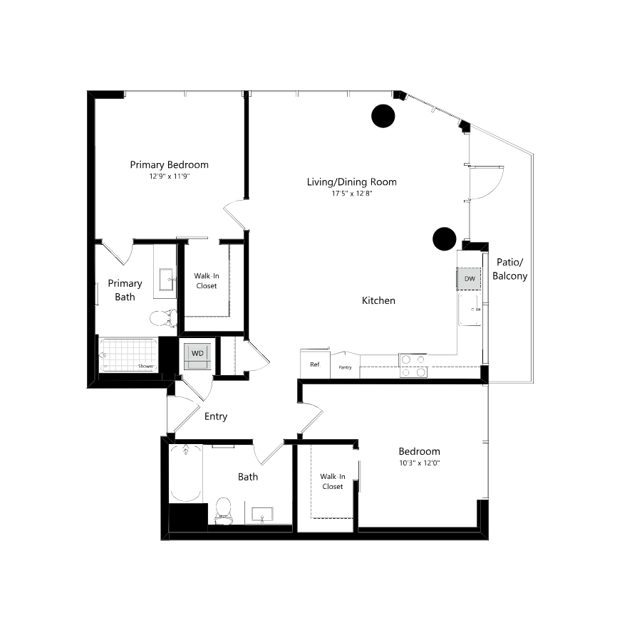 2 Bed 2 Bath