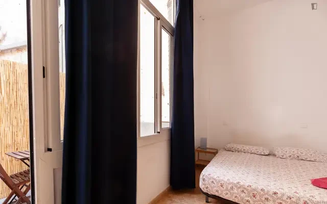 Double Bedroom with Private Terrace in Sants 2