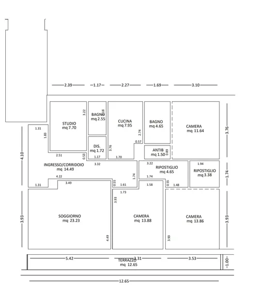 Apartment in Via Armando Diaz, Ravenna for 108 m² with 4 bedrooms