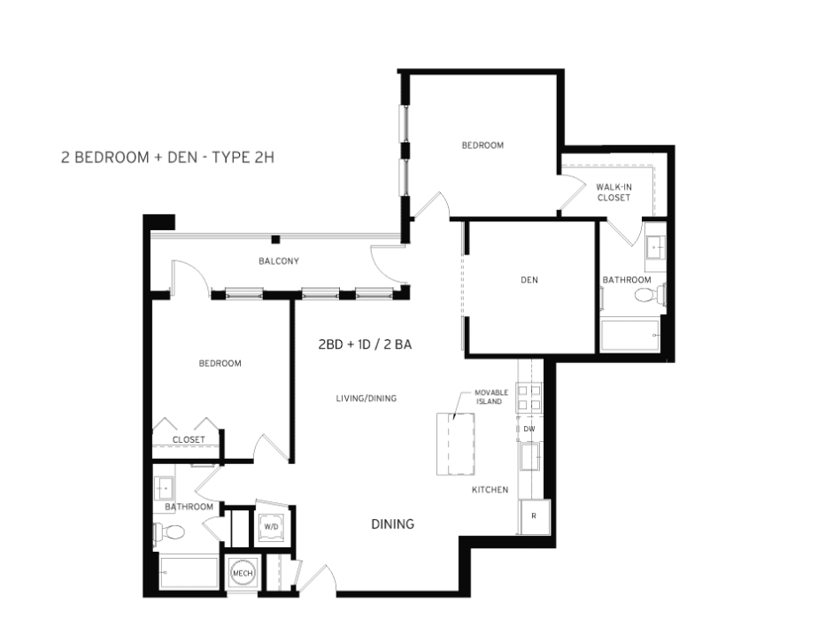2 Bed 2 Bath Ruby