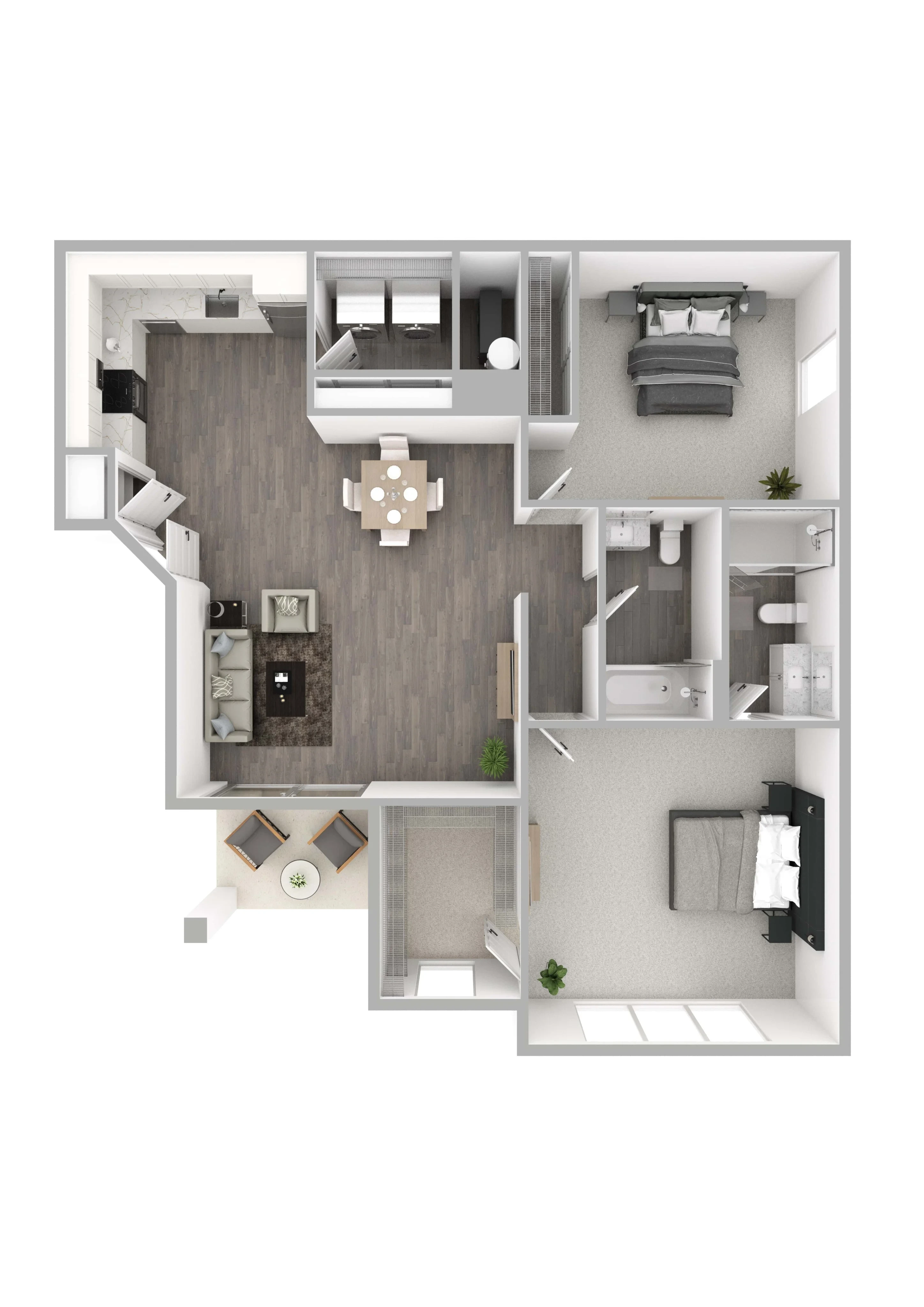 2 Bed 2 Bath Serafin Upper Renovated