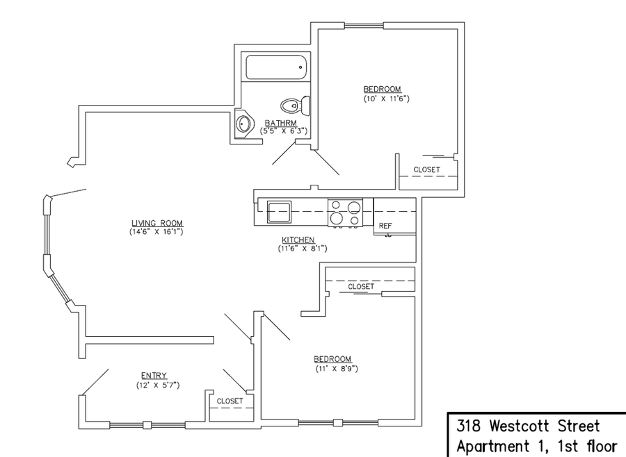 2 bed 1 bath-Apartment 1 per person