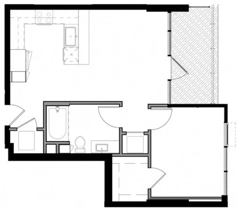 1 Bedroom 1F w/ Balcony