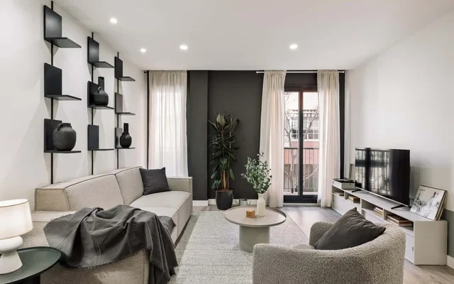 Heures - 2 bedroom, office and pool in Les Corts 1