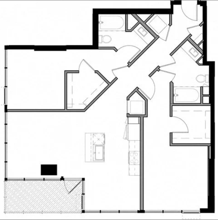 2 Bedroom 2M w/ Balcony