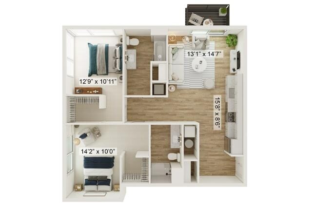 2 Bed 2 Bath The Smithfield