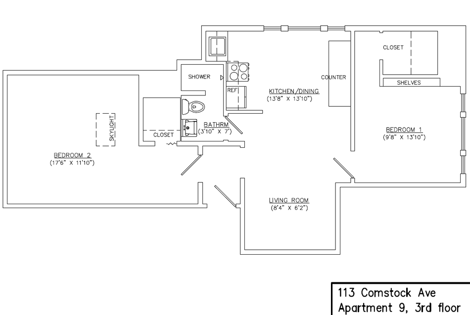 1 bed 1 bath-Apartment 9