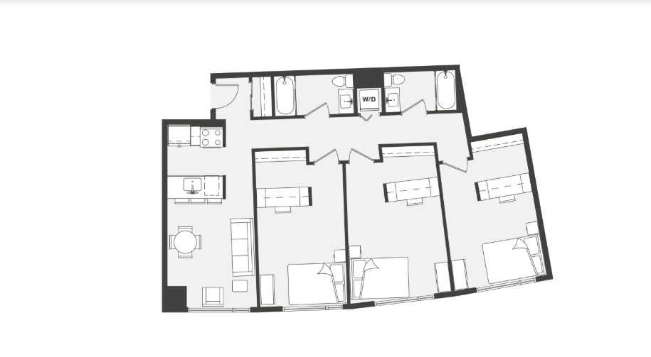 Terrace 3 Bedroom, 2 Bath Apartment