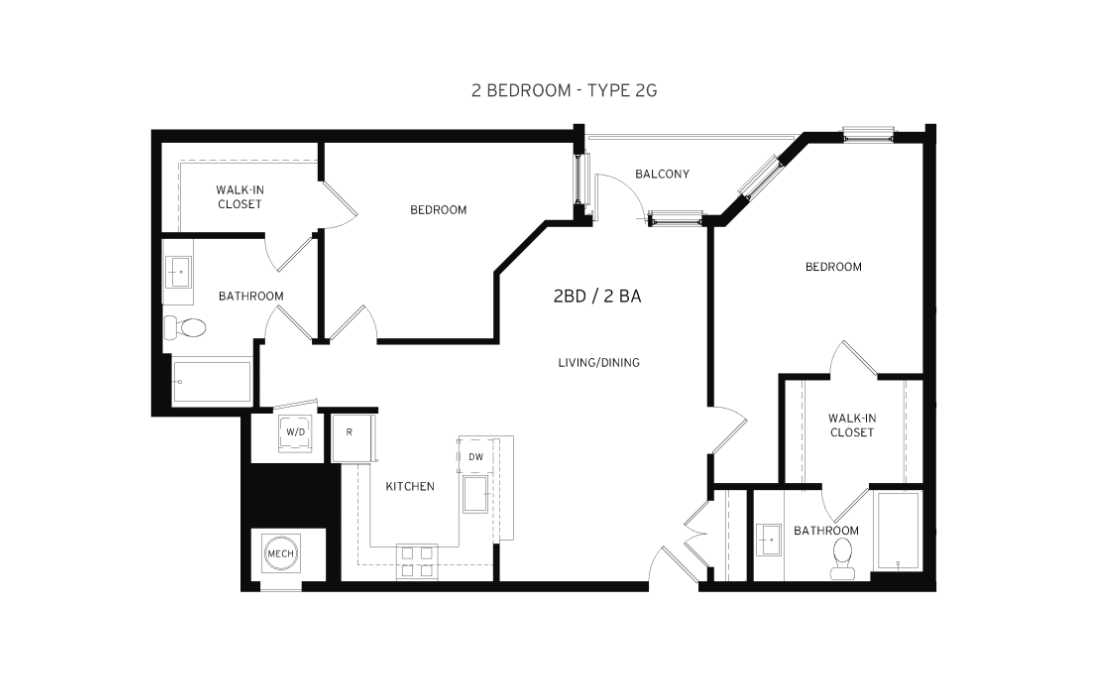 2 Bed 2 Bath Rouge