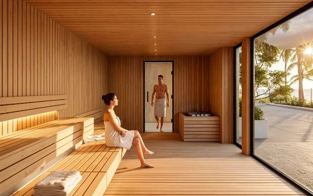 Park Newport - Newport Beach student accommodation - Sauna Room