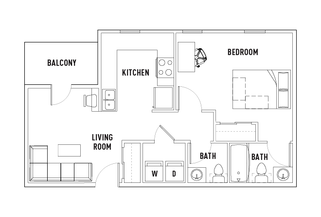 Phase 1 - 1 Bed - 1.5 Bath B