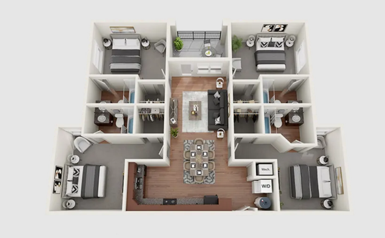 4 Bed 4 Bath 4 Balcony Renovated