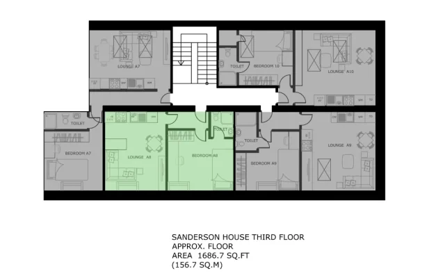 纽卡斯尔 Flat 8 Sanderson House 1室公寓 1