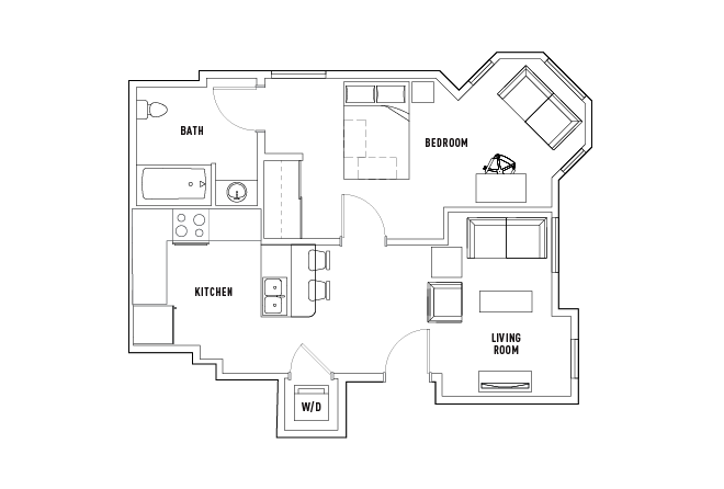 1 Bed - 1 Bath B