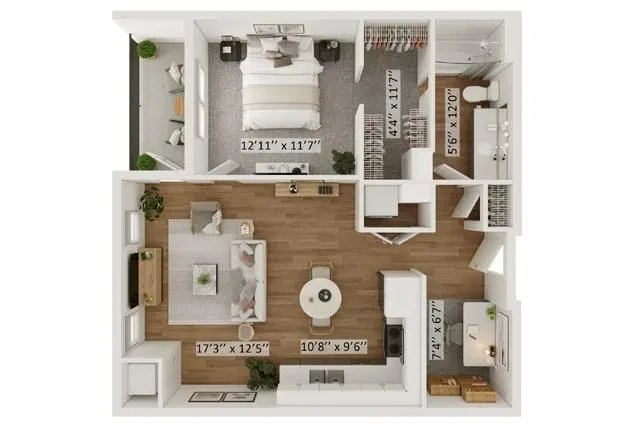 1 Bed 1 Bath Parker I