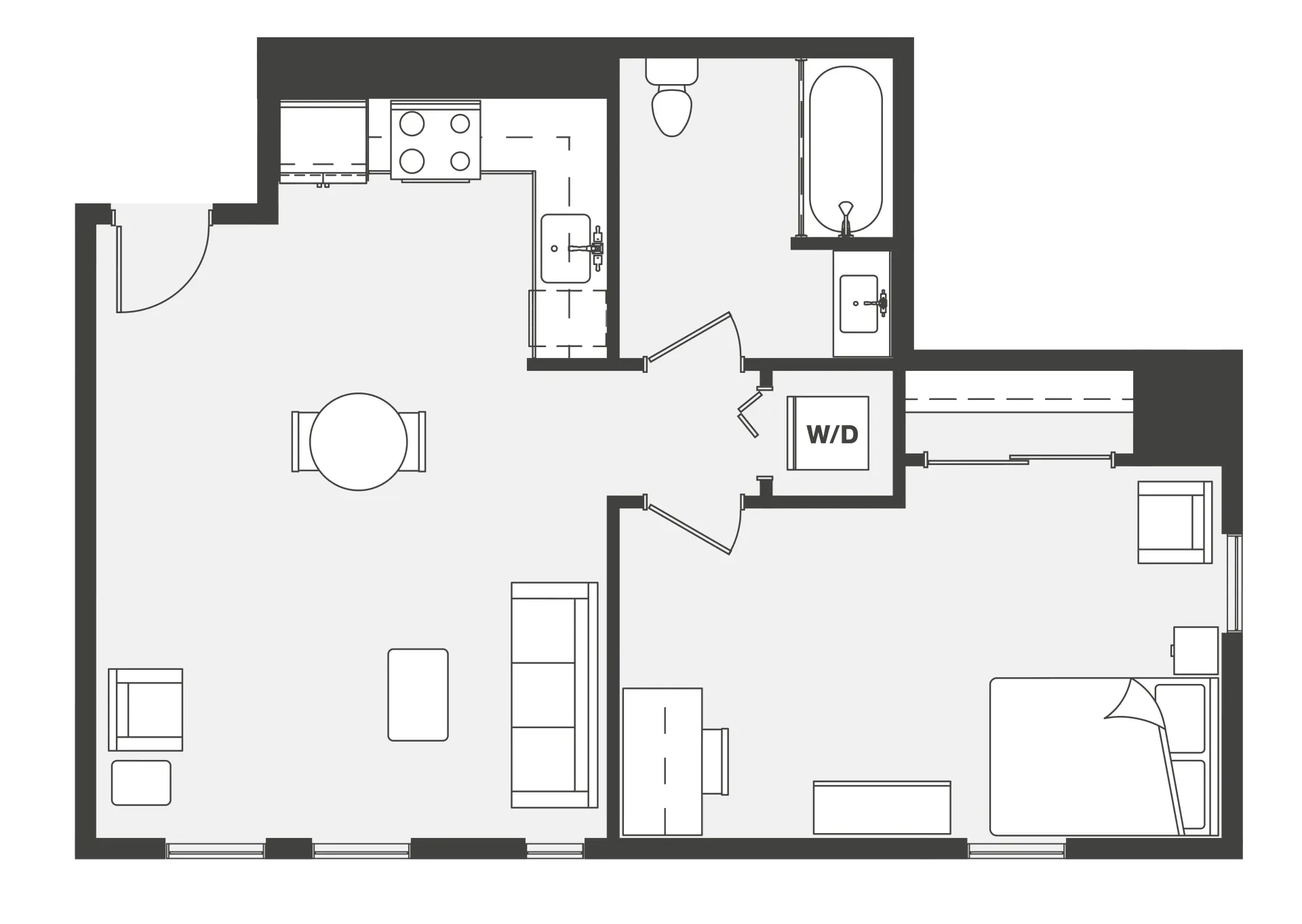 1 Bedroom, 1 Bath Townhome