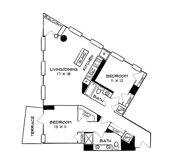 2 Bed 2 Bath Design 2T20