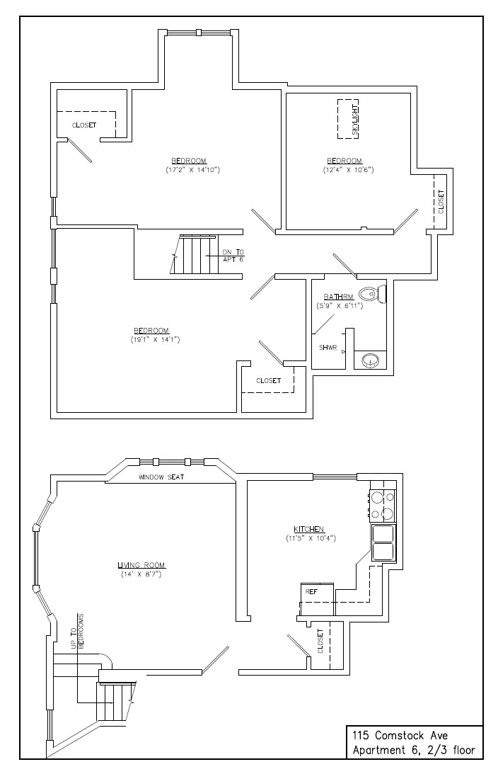 3 bed 1 bath-Apartment 6