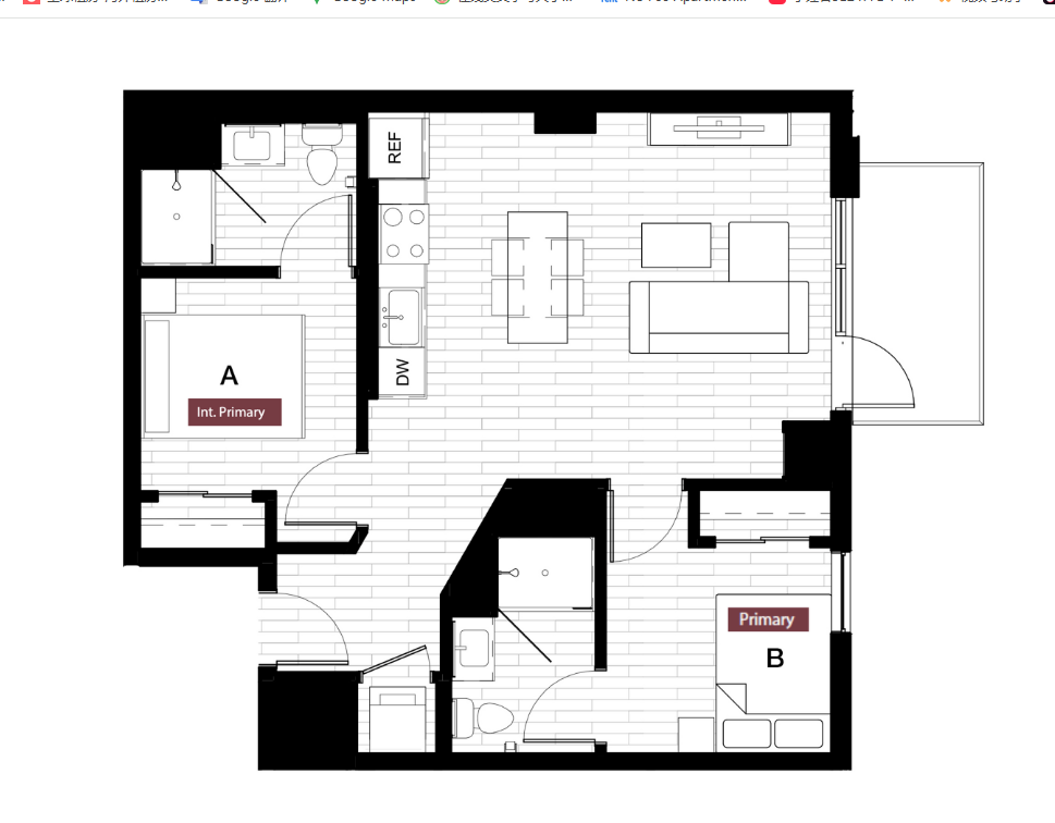2 Bed 2 Bath- 2x2 VIP Balcony