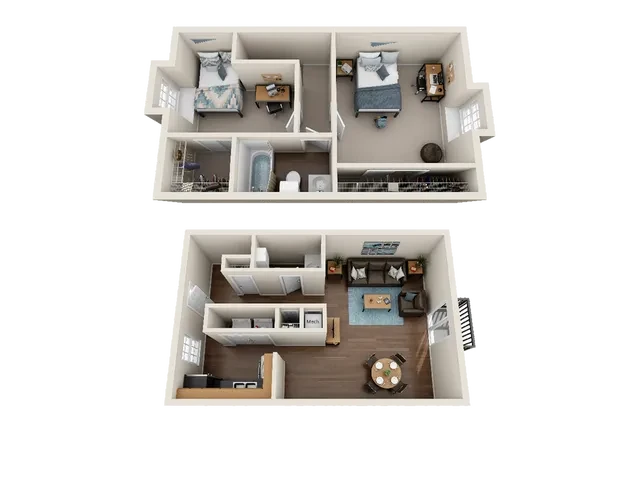 2 Bed 1.5 Bath TH-DLX