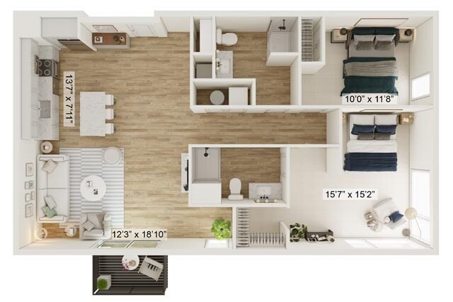 2 Bed 2 Bath The Bloomfield