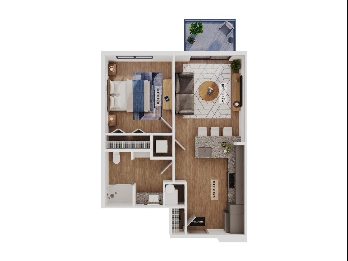 1 bed 1 bath The Goodman