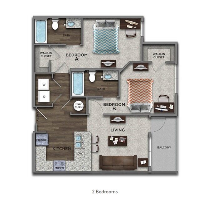 2 Bed  / 2 Bath 2.1