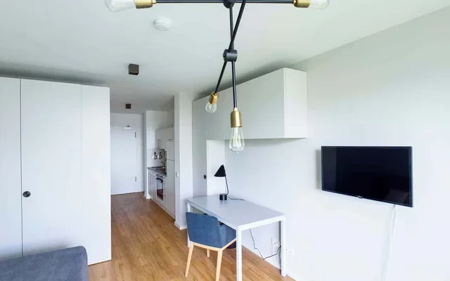 New Building: Furnished 1 room studio with elevator and balcony 0