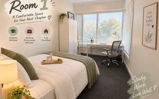 14 Bogong Avenue - 멜버른 학생 숙소 - Room 1 (non ensuite/without kitchenette)