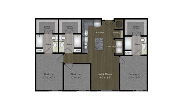 3 Bed 3 Bath Backyard