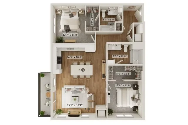 2 Bed 2 Bath Isles D