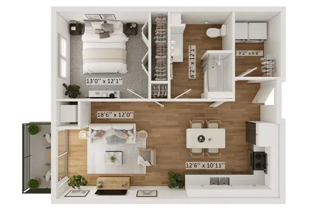 1 Bed 1 Bath Parker J