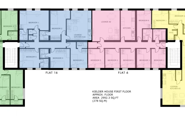 纽卡斯尔 Flat 6 Kielder House 6室2卫浴公寓 1