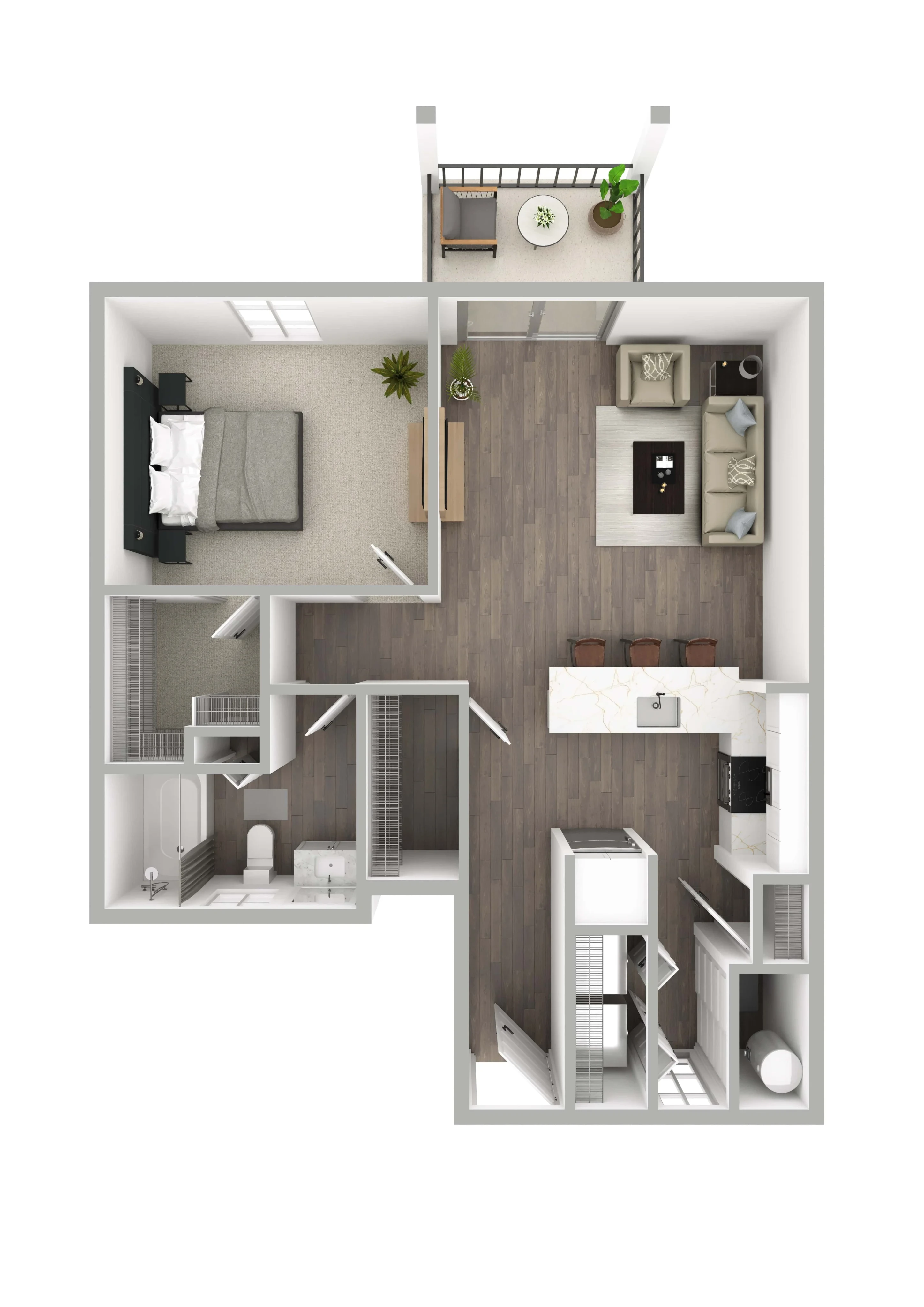 1 Bed 1 Bath Harper Lower Renovated