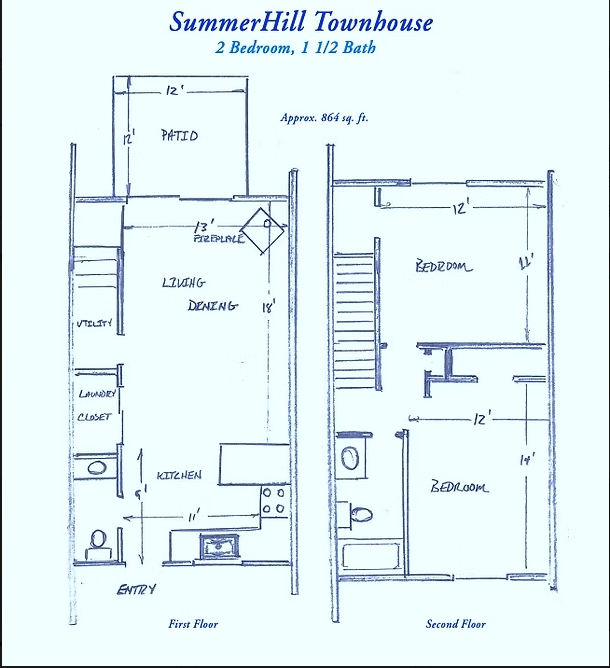 2 BEDROOM, 1.5 BATHROOM