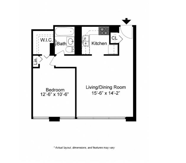 1 bed 1 bath A
