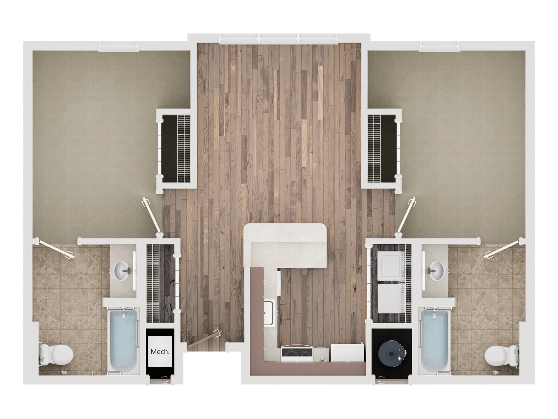 2x2 Capitol - Unfurnished Entire Unit