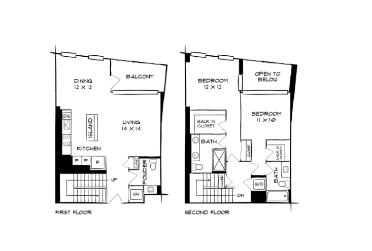2 Bed 2.5 Bath Design 2BL25