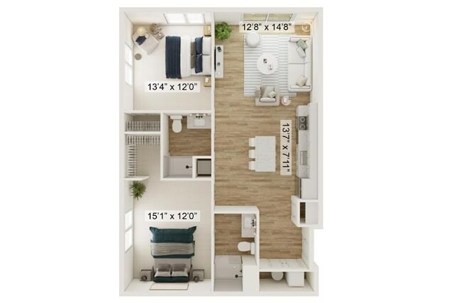 2 Bed 2 Bath The Liberty