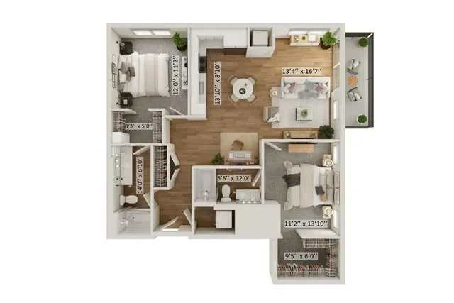 2 Bed 2 Bath Harriet A