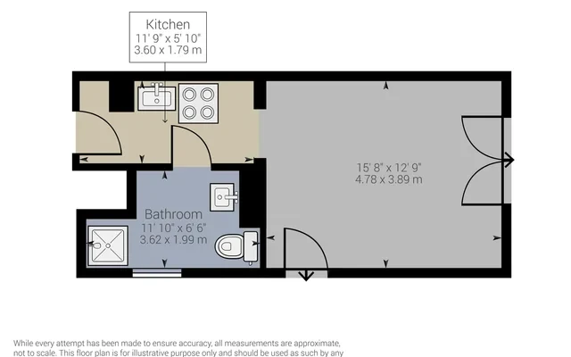 Furnished 1 room studio with elevator and balcony 4