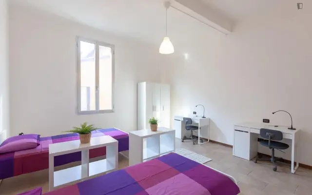 Bed in a twin bedroom, in a 3-bedroom apartment near Alma Mater Studiorum - Università di Bologna 1
