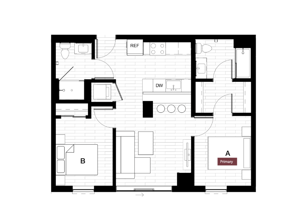 2 Bed 2 Bath- 2x2 Oasis