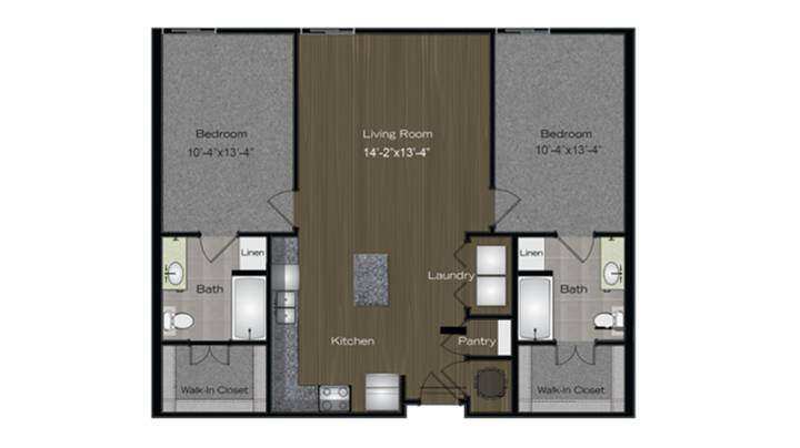 2 Bed 2 Bath Lady Bird