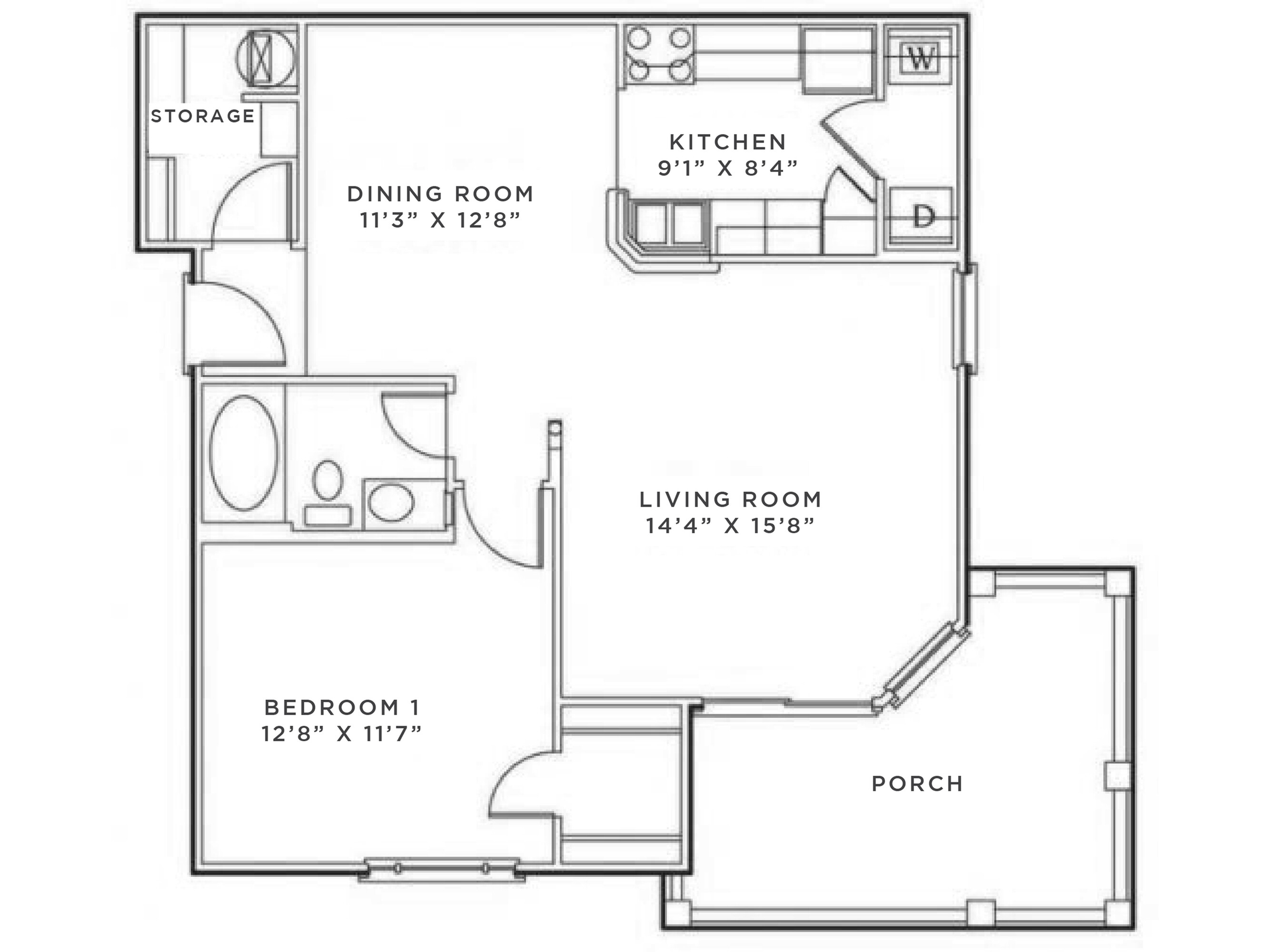 1 Bed 1 Bath Andover Deluxe