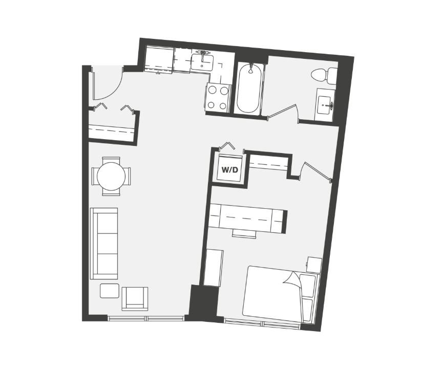 Terrace 1 Bedroom, 1 Bath Apartment