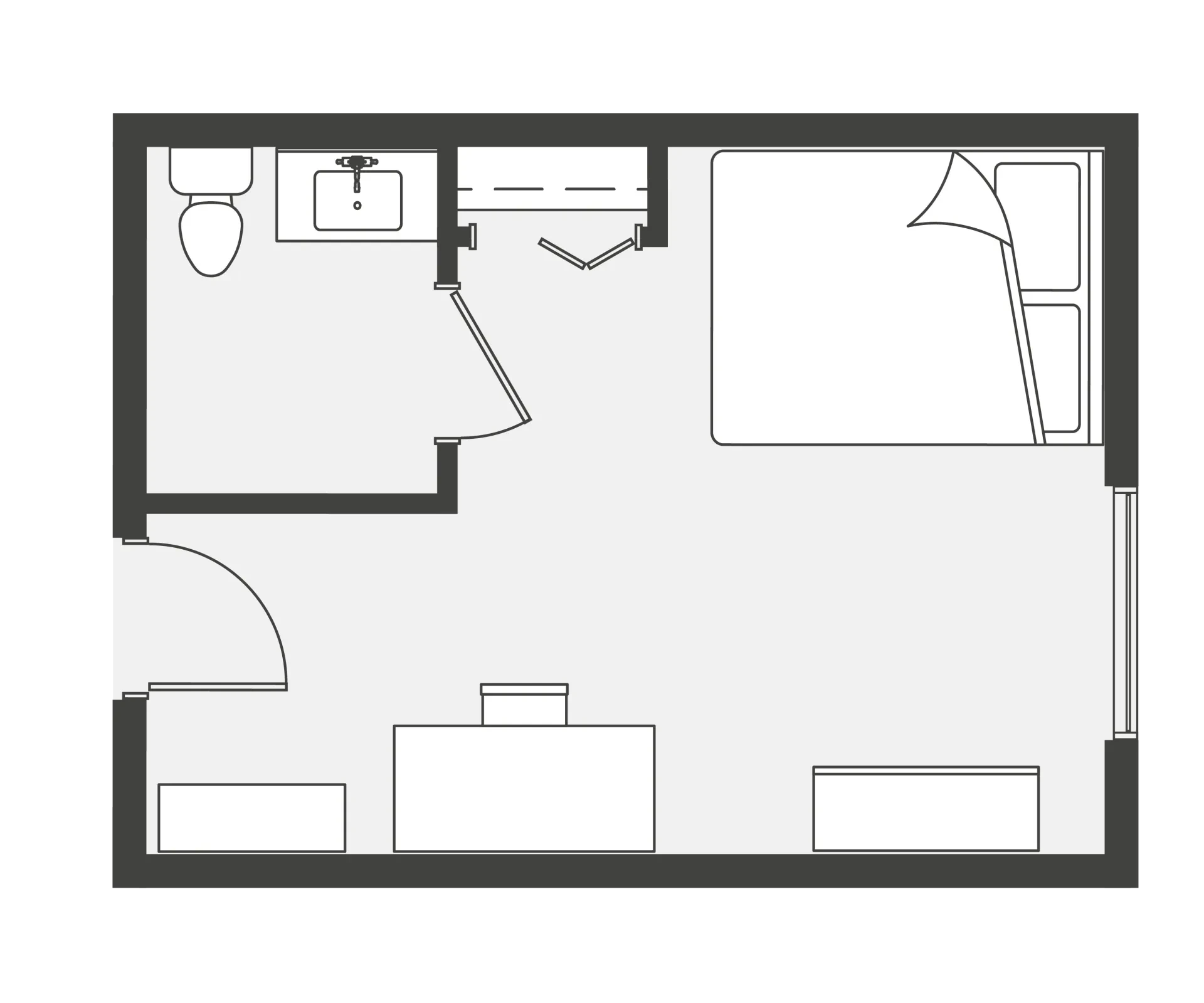 Quarry Studio w/ ยฝ Bath โ Shared Showers & Kitchen*
