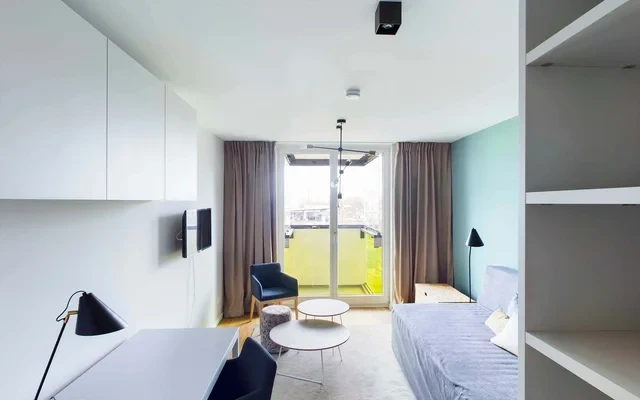 Furnished 1 room studio with elevator and balcony 1